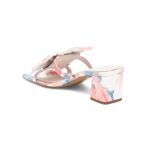 CECELIA NEW YORK Floral Multi Leather Happy Heeled Floral Applique Sandals - Picture 2 of 2